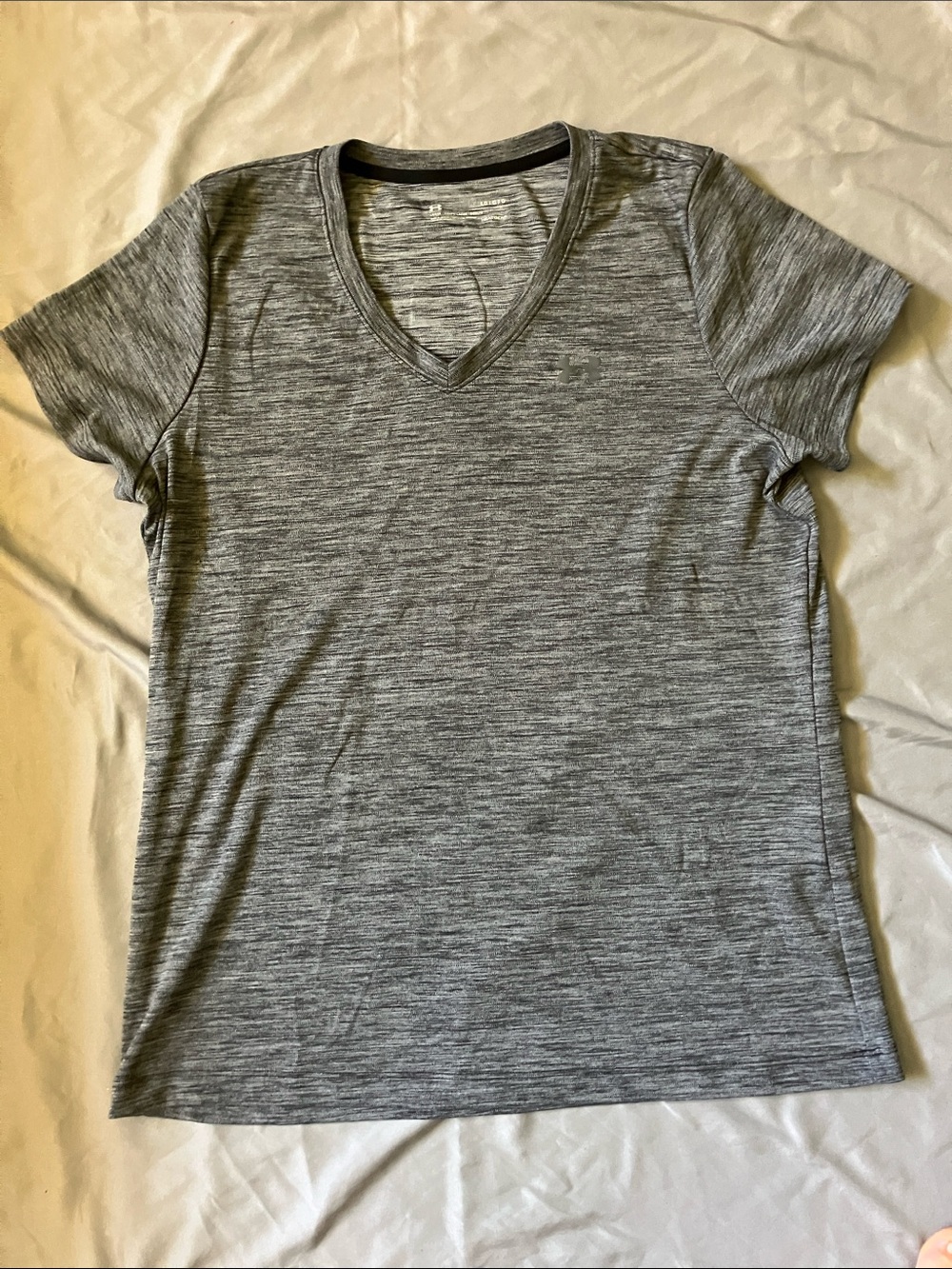 Under Armour Women's Short Sleeve V-Neck Tee - Heather Gray